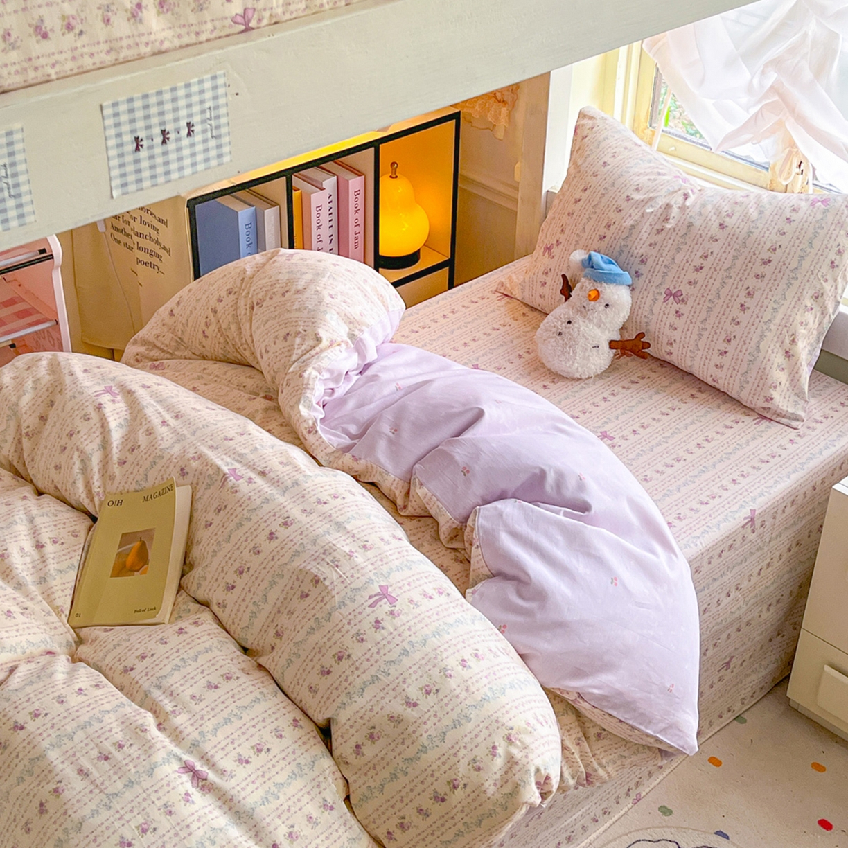 91家纺网 家纺一手货源 找家纺 简约家纺 2026新款全棉印花学生宿舍三件套系列 雅柔