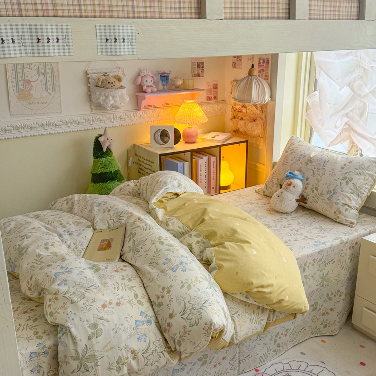 91家纺网 家纺一手货源 找家纺 简约家纺 2026新款全棉印花学生宿舍三件套系列 晚风私语