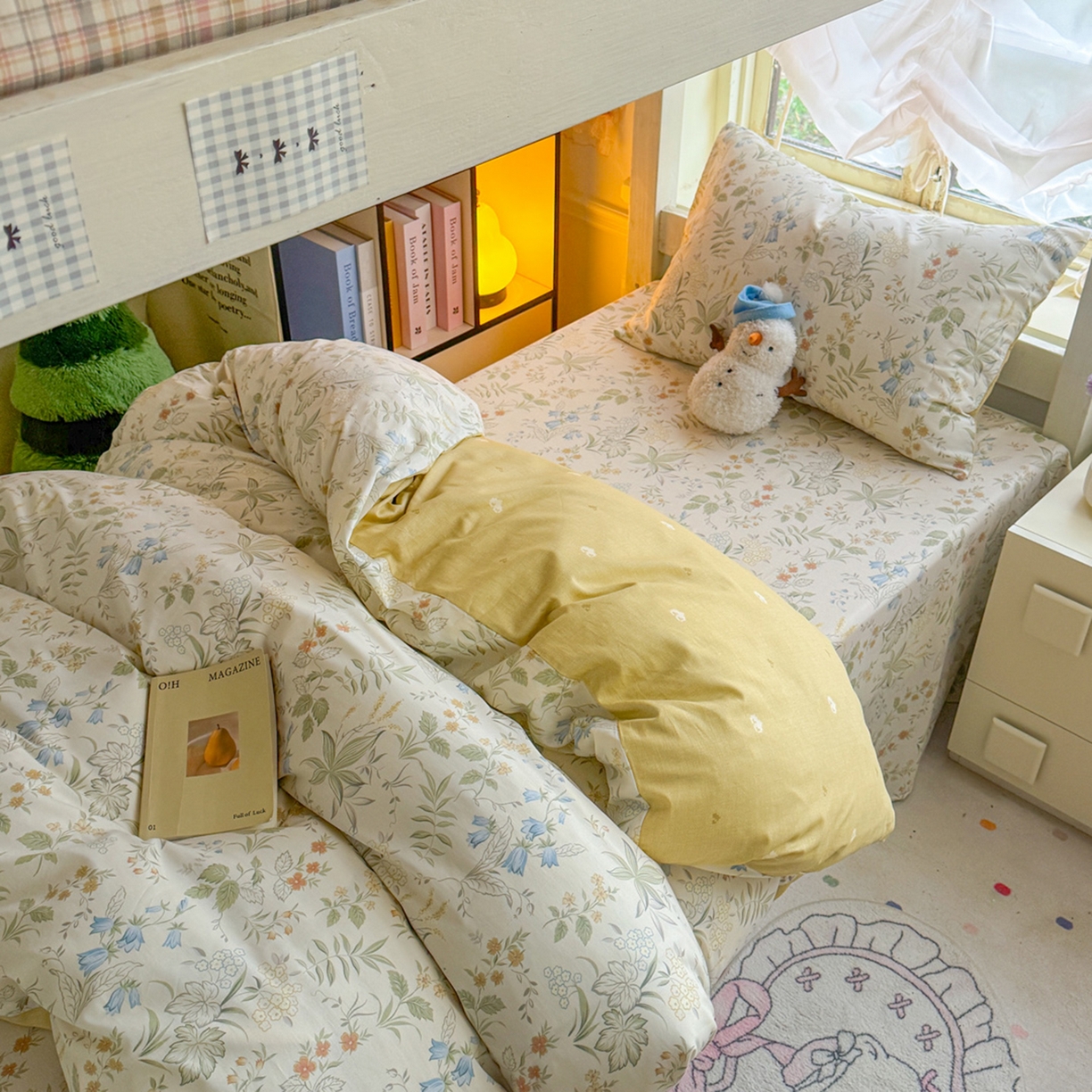 91家纺网 家纺一手货源 找家纺 简约家纺 2026新款全棉印花学生宿舍三件套系列 晚风私语