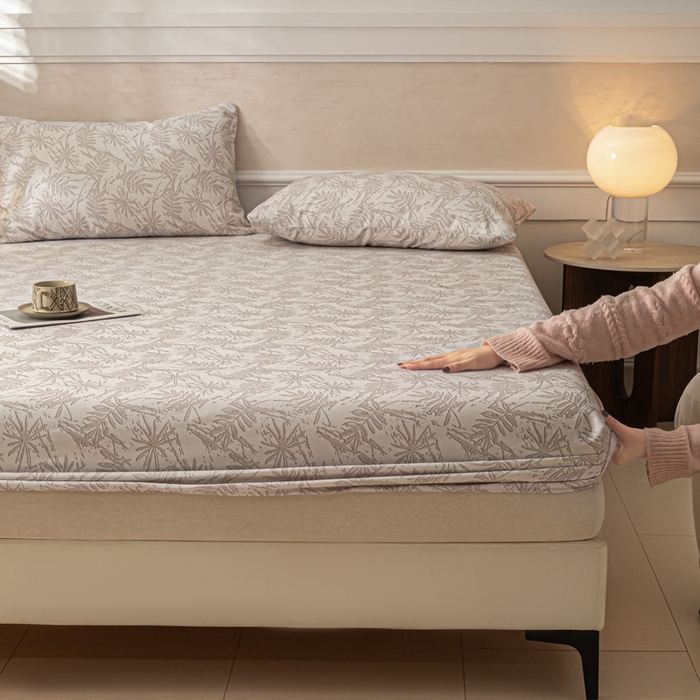 91家纺网 家纺一手货源 找家纺 （总）爱彼家纺 2026新款A类纯棉提花老粗布床笠单件床笠三件套提花床笠-系列一