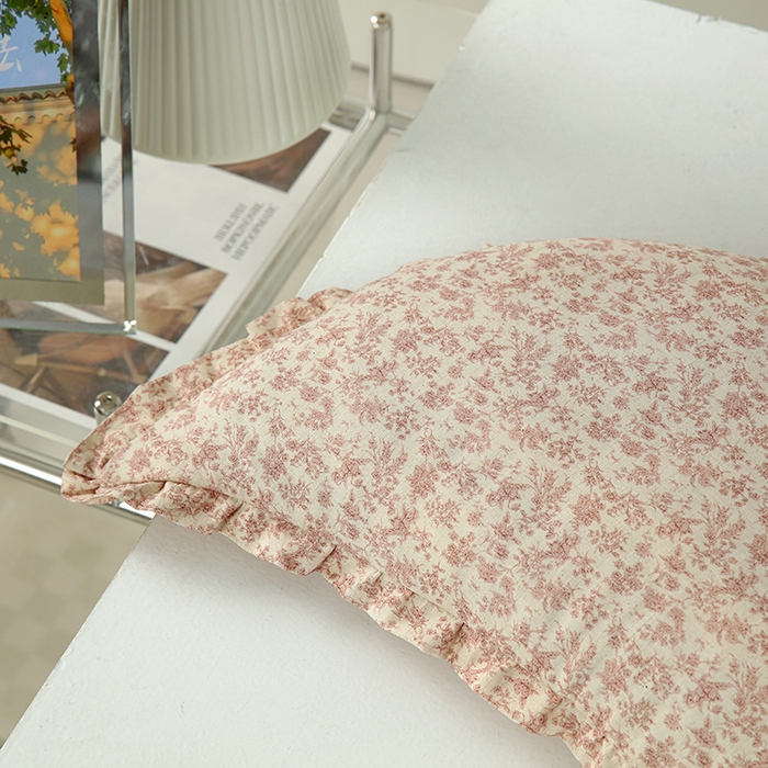 91家纺网 家纺一手货源 找家纺 明星枕业 2026新款韩式花边棉麻月牙荞麦枕可拆洗月亮枕头护颈椎枕芯 浅汐