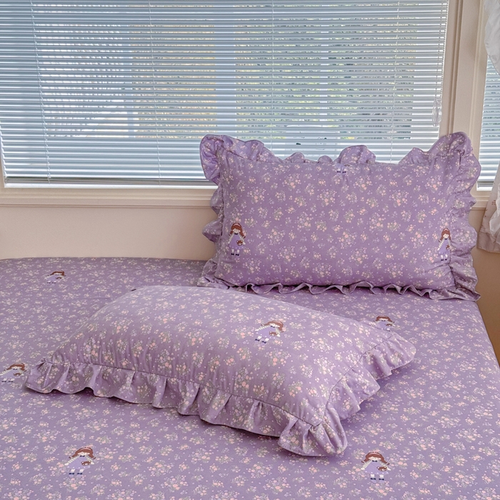 爱多多家居 2026春夏花边款水洗古棉枕套 伊甸花梦