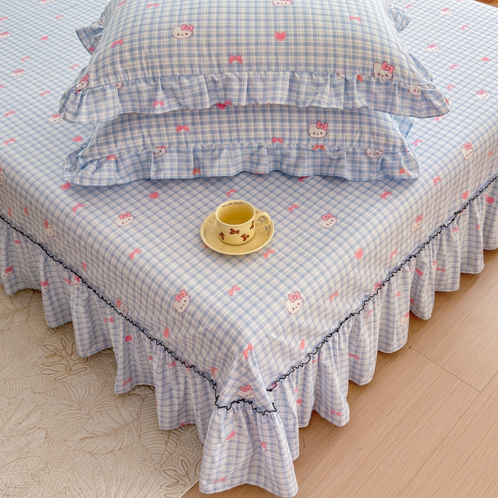 91家纺网 家纺一手货源 找家纺 爱多多家居 2026春夏花边款水洗古棉枕套 云格粉结