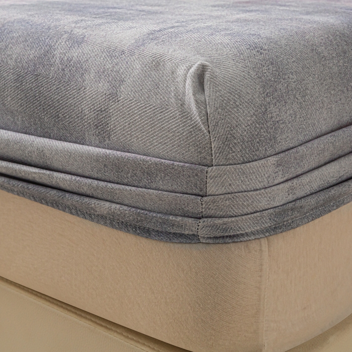 91家纺网 家纺一手货源 找家纺 爱彼家纺 2026新款A类纯棉提花老粗布床笠单件床笠三件套提花床笠-系列一 全棉提花-烟蓝石影