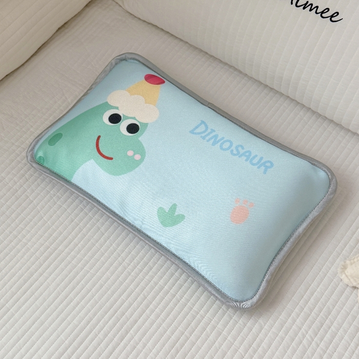 91家纺网 家纺一手货源 找家纺 萌宝家纺  2026新款夏季凉感儿童冰丝枕套双面冰藤枕(新增花型） 帽子恐龙