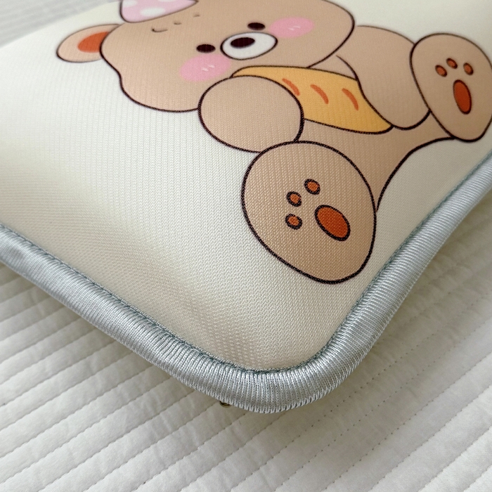 91家纺网 家纺一手货源 找家纺 萌宝家纺  2026新款夏季凉感儿童冰丝枕套双面冰藤枕(新增花型） 面包熊