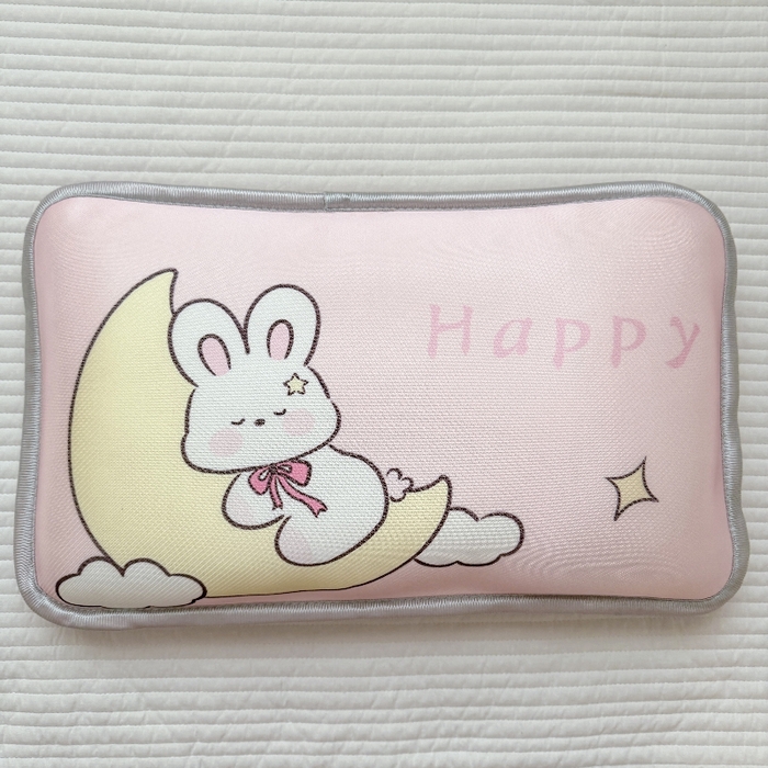 91家纺网 家纺一手货源 找家纺 萌宝家纺  2026新款夏季凉感儿童冰丝枕套双面冰藤枕(新增花型） 月亮兔