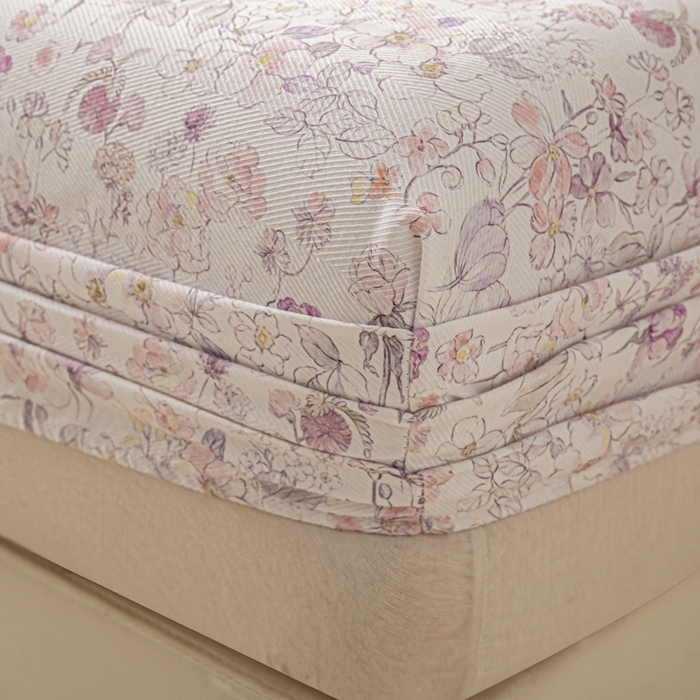 91家纺网 家纺一手货源 找家纺 爱彼家纺 2026新款A类纯棉提花老粗布床笠单件床笠三件套提花床笠-系列一 全棉提花-05柔紫花漾