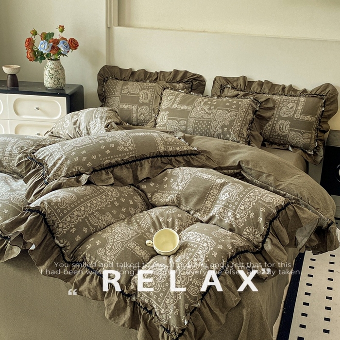 赛琳 2026新款复古风亚麻原麻花边四件套（有买家秀） 绿野仙踪