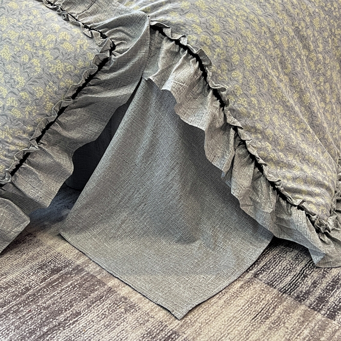 91家纺网 家纺一手货源 找家纺 赛琳 2026新款复古风亚麻原麻花边四件套（有买家秀） 南亭晚风