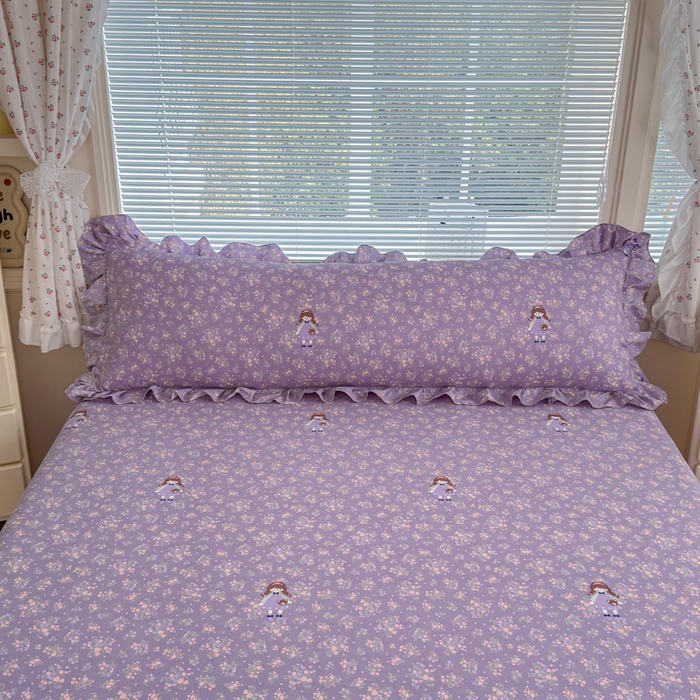 91家纺网 家纺一手货源 找家纺 爱多多家居 2026春夏花边款水洗古棉枕套长枕套 床裙-伊甸花梦