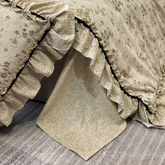 91家纺网 家纺一手货源 找家纺 赛琳 2026新款复古风亚麻原麻花边四件套（有买家秀） 秋风瑟瑟