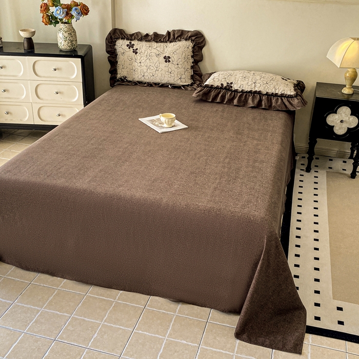 91家纺网 家纺一手货源 找家纺 赛琳 2026新款复古风亚麻原麻花边四件套（有买家秀） 写意