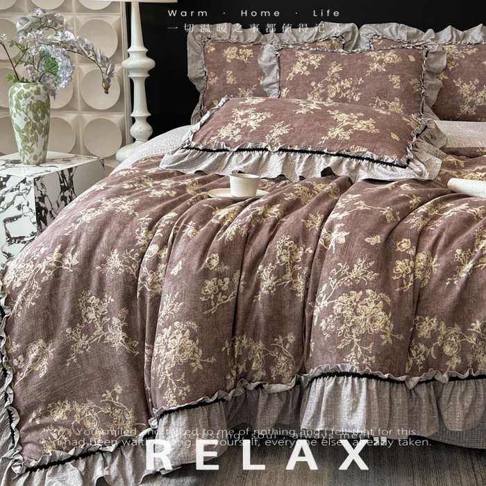 赛琳 2026新款复古风亚麻原麻花边四件套（有买家秀） 月华绣影