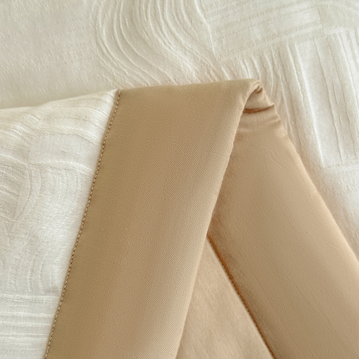 91家纺网 家纺一手货源 找家纺 一加一 2026新款全棉纯棉三层纱色织提花大豆夏被四件套-云棉肌理 幻纤影（米白）