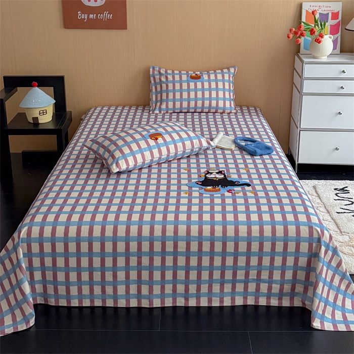 91家纺网 家纺一手货源 找家纺 （总）暖生活 2026春夏新款A类全棉纯棉老粗布床单三件套床单单件