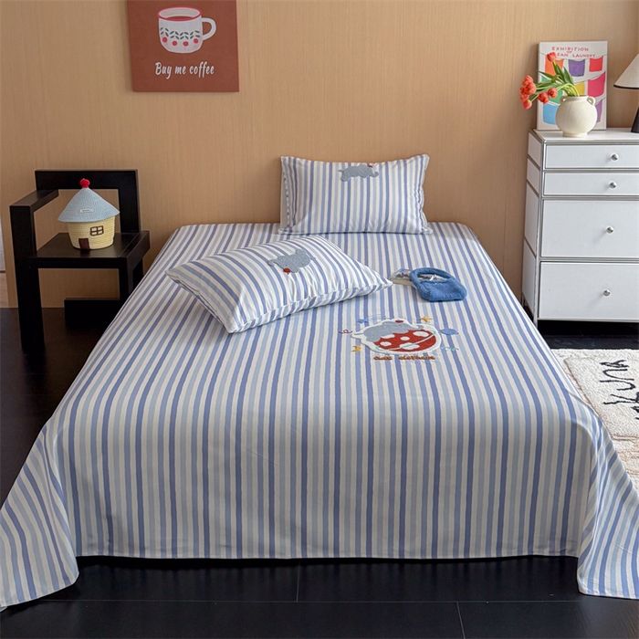 91家纺网 家纺一手货源 找家纺 （总）暖生活 2026春夏新款A类全棉纯棉老粗布床单三件套床单单件