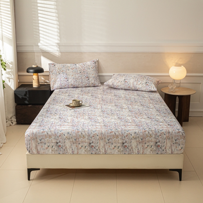 91家纺网 家纺一手货源 找家纺 爱彼家纺 2026新款A类纯棉提花老粗布床笠单件床笠三件套提花床笠-系列一 全棉提花-011花格蓝筏