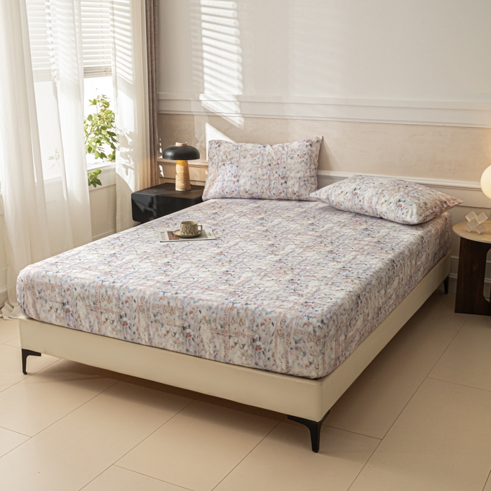 91家纺网 家纺一手货源 找家纺 爱彼家纺 2026新款A类纯棉提花老粗布床笠单件床笠三件套提花床笠-系列一 全棉提花-011花格蓝筏