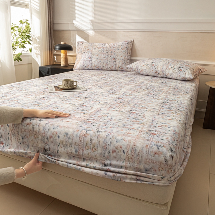 91家纺网 家纺一手货源 找家纺 爱彼家纺 2026新款A类纯棉提花老粗布床笠单件床笠三件套提花床笠-系列一 全棉提花-011花格蓝筏