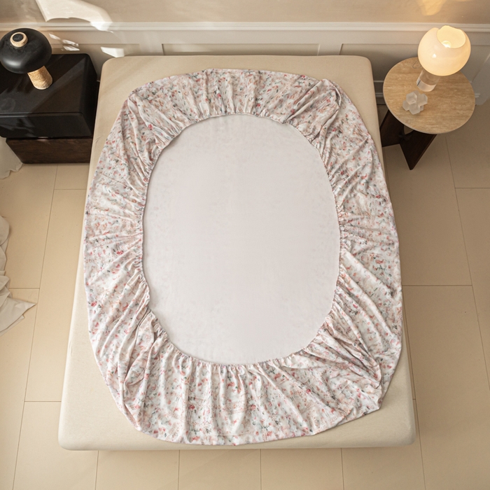 91家纺网 家纺一手货源 找家纺 爱彼家纺 2026新款A类纯棉提花老粗布床笠单件床笠三件套提花床笠-系列一 全棉提花-011花格柔粉