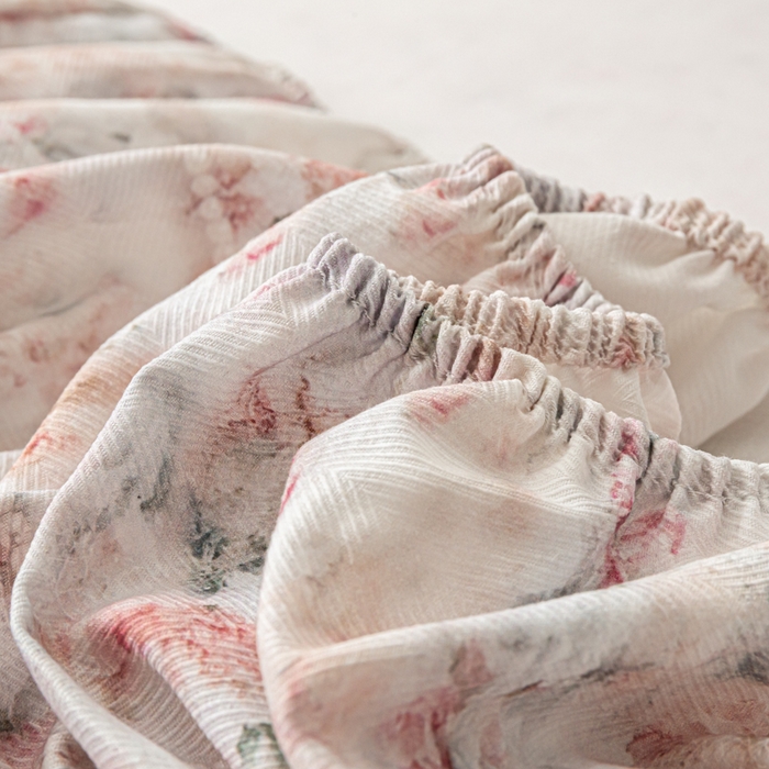 91家纺网 家纺一手货源 找家纺 爱彼家纺 2026新款A类纯棉提花老粗布床笠单件床笠三件套提花床笠-系列一 全棉提花-011花格柔粉