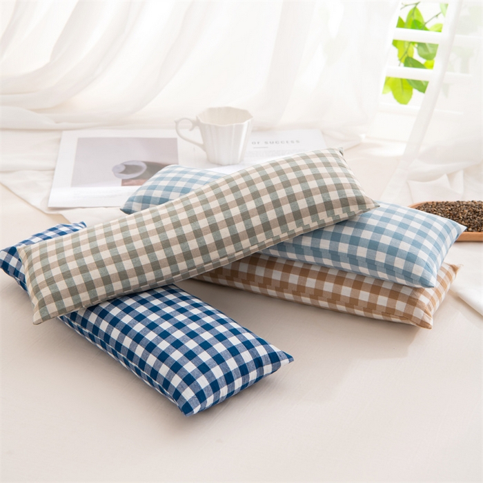 91家纺网 家纺一手货源 找家纺 （总）仁宇枕业 2026新款全棉纯棉色织水洗棉全荞麦壳颈椎头枕颈枕腰枕头枕芯