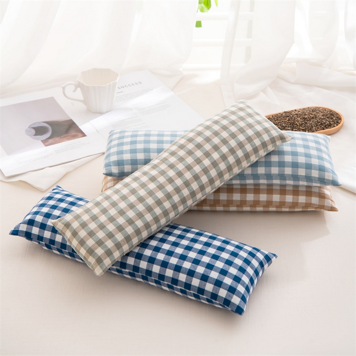 91家纺网 家纺一手货源 找家纺 （总）仁宇枕业 2026新款全棉纯棉色织水洗棉全荞麦壳颈椎头枕颈枕腰枕头枕芯