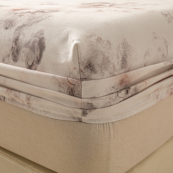 91家纺网 家纺一手货源 找家纺 爱彼家纺 2026新款A类纯棉提花老粗布床笠单件床笠三件套提花床笠-系列一 全棉提花-015奶粉花雾