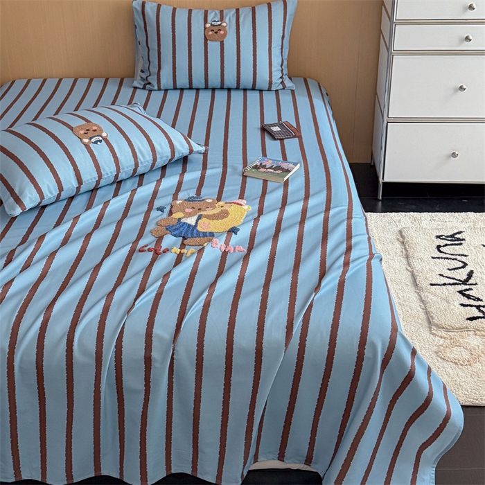 91家纺网 家纺一手货源 找家纺 暖生活 2026春夏新款A类全棉纯棉老粗布床单三件套床单单件 老粗布-手办熊