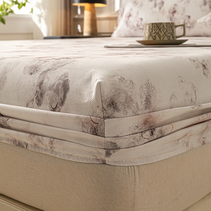 91家纺网 家纺一手货源 找家纺 爱彼家纺 2026新款A类纯棉提花老粗布床笠单件床笠三件套提花床笠-系列一 全棉提花-015奶粉花雾