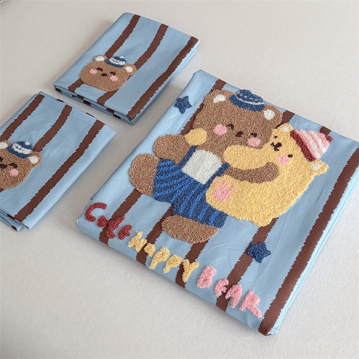 91家纺网 家纺一手货源 找家纺 暖生活 2026春夏新款A类全棉纯棉老粗布床单三件套床单单件 老粗布-手办熊