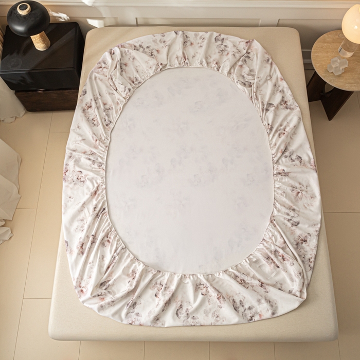 91家纺网 家纺一手货源 找家纺 爱彼家纺 2026新款A类纯棉提花老粗布床笠单件床笠三件套提花床笠-系列一 全棉提花-015奶粉花雾