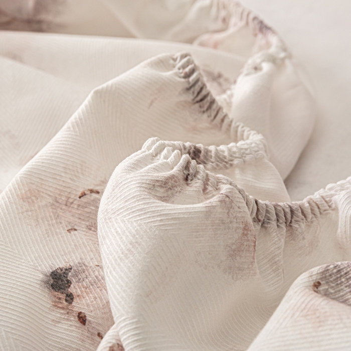 91家纺网 家纺一手货源 找家纺 爱彼家纺 2026新款A类纯棉提花老粗布床笠单件床笠三件套提花床笠-系列一 全棉提花-015奶粉花雾