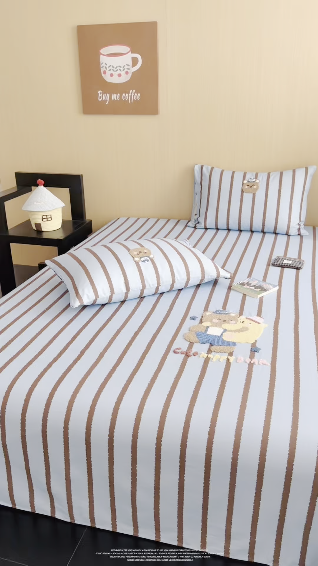 91家纺网 家纺一手货源 找家纺 暖生活 2026春夏新款A类全棉纯棉老粗布床单三件套床单单件 老粗布-手办熊