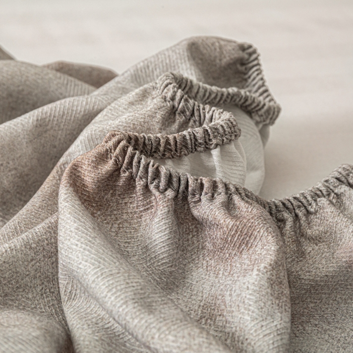 91家纺网 家纺一手货源 找家纺 爱彼家纺 2026新款A类纯棉提花老粗布床笠单件床笠三件套提花床笠-系列一 全棉提花-016石纹灰咖