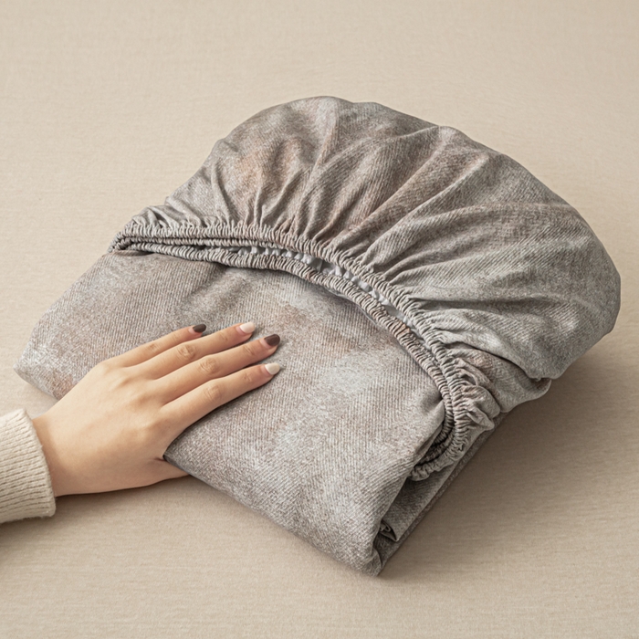 91家纺网 家纺一手货源 找家纺 爱彼家纺 2026新款A类纯棉提花老粗布床笠单件床笠三件套提花床笠-系列一 全棉提花-016石纹灰咖