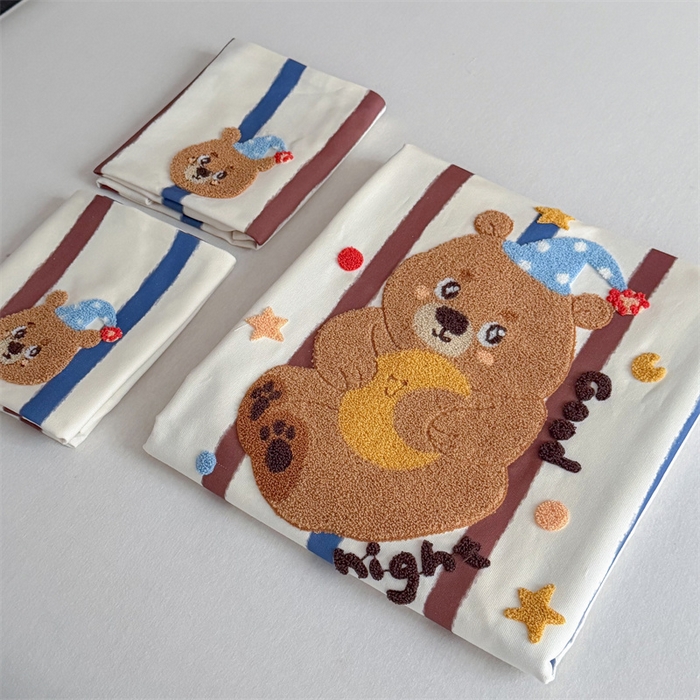 91家纺网 家纺一手货源 找家纺 暖生活 2026春夏新款A类全棉纯棉老粗布床单三件套床单单件 老粗布-睡梦熊