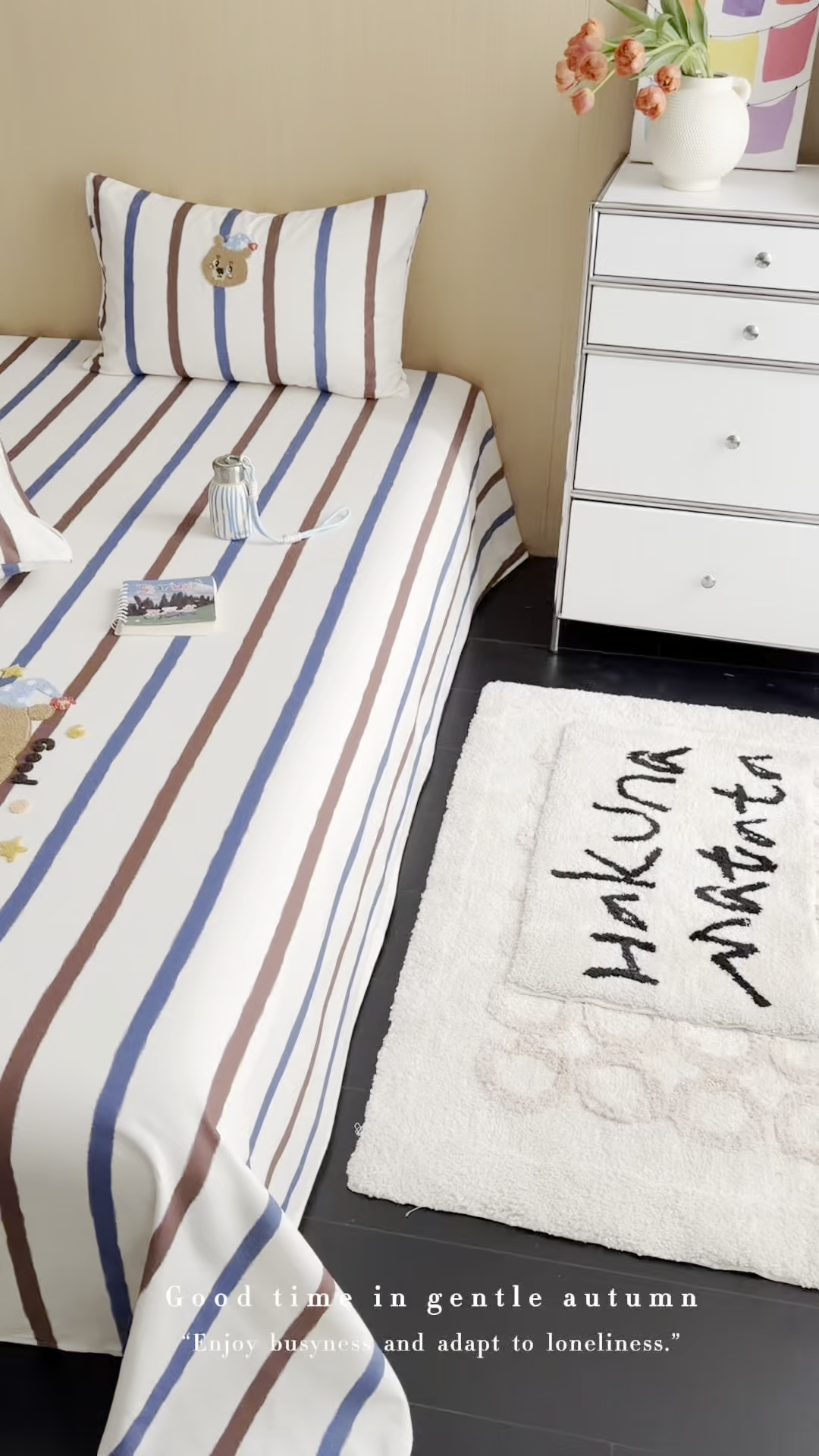 91家纺网 家纺一手货源 找家纺 暖生活 2026春夏新款A类全棉纯棉老粗布床单三件套床单单件 老粗布-睡梦熊