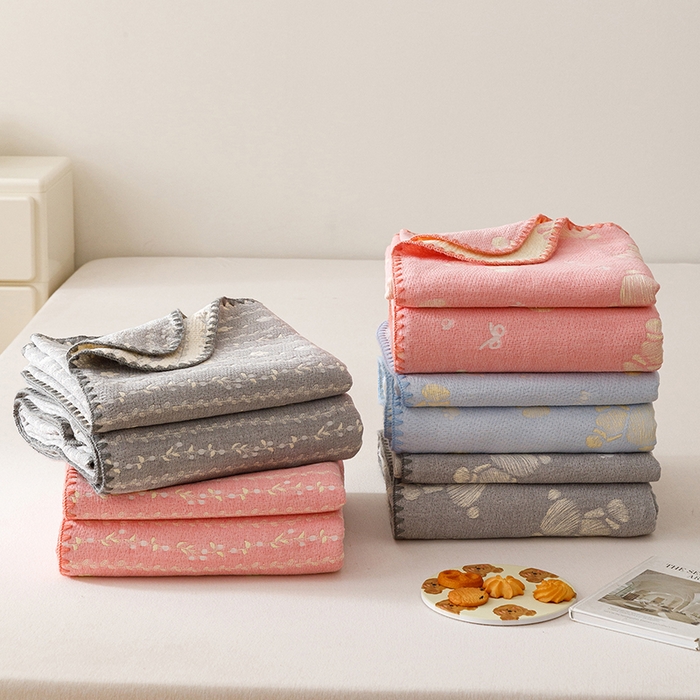 91家纺网 家纺一手货源 找家纺 悦然毛巾被 2026新款三层纱全棉纱布毛巾被盖毯夏被床单夏凉被空调被 组合图仅供展示-不可下单