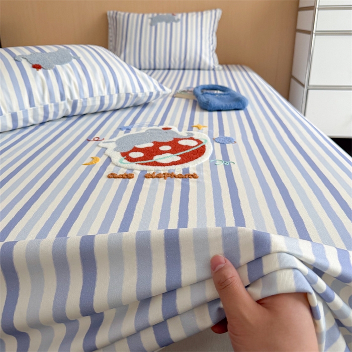 91家纺网 家纺一手货源 找家纺 暖生活 2026春夏新款A类全棉纯棉老粗布床单三件套床单单件 老粗布-星球象