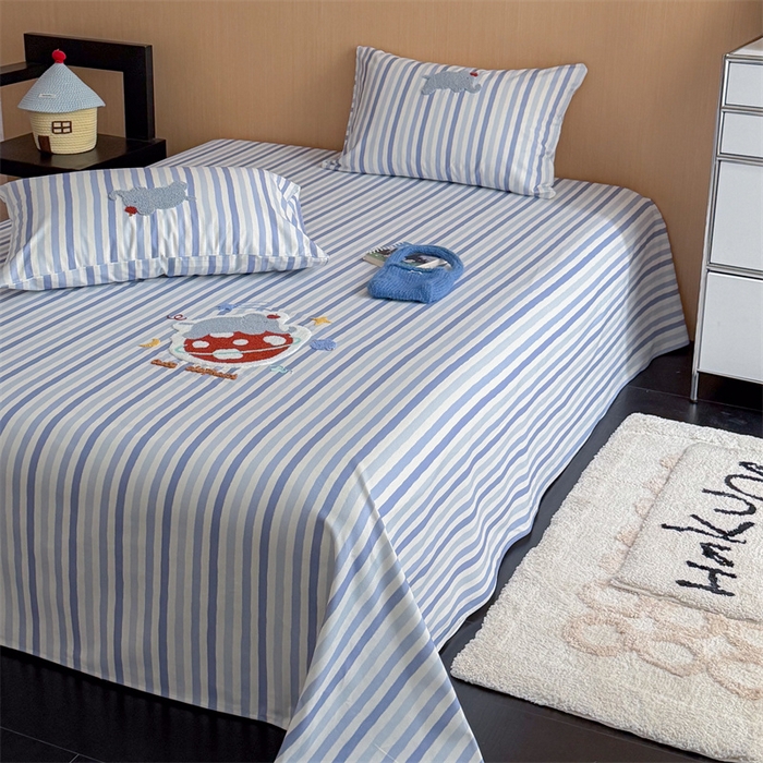 91家纺网 家纺一手货源 找家纺 暖生活 2026春夏新款A类全棉纯棉老粗布床单三件套床单单件 老粗布-星球象