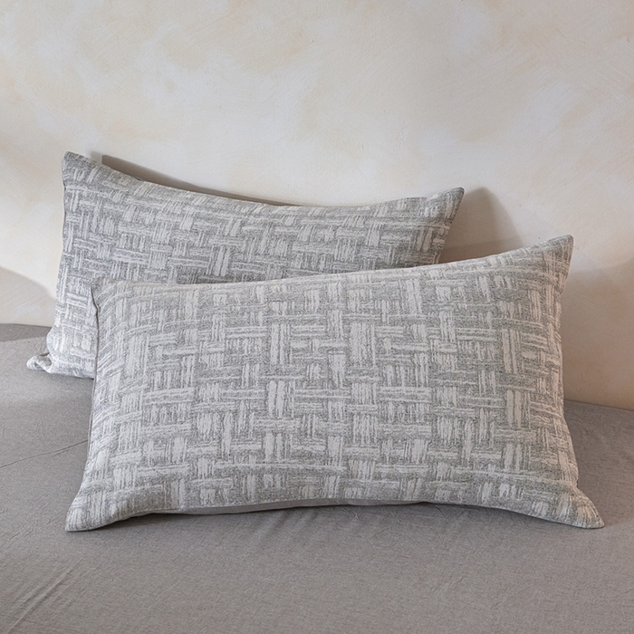 91家纺网 家纺一手货源 找家纺 一加一 2026新款全棉纯棉三层纱色织提花大豆夏被四件套-云棉肌理 凯斯悦-灰