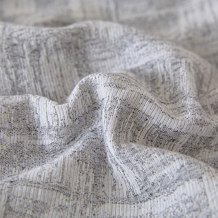 91家纺网 家纺一手货源 找家纺 一加一 2026新款全棉纯棉三层纱色织提花大豆夏被四件套-云棉肌理 凯斯悦-灰