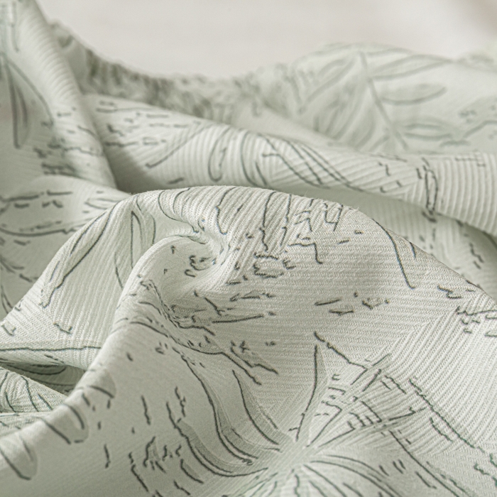 91家纺网 家纺一手货源 找家纺 爱彼家纺 2026新款A类纯棉提花老粗布床笠单件床笠三件套提花床笠-系列一 全棉提花-s026椰叶浅青