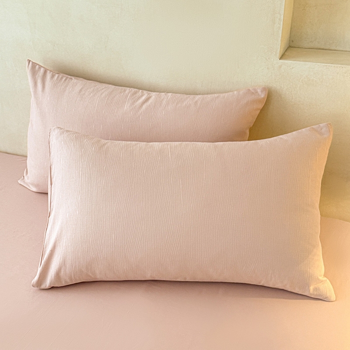 91家纺网 家纺一手货源 找家纺 一加一 2026新款全棉纯棉三层纱色织提花大豆夏被四件套-云棉肌理 佐冉（粉金）