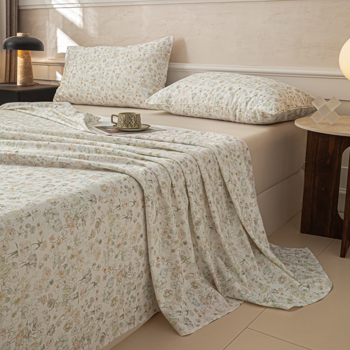 91家纺网 家纺一手货源 找家纺 （总）爱彼家纺 2026新款纯棉提花A类新款老粗布夏季凉席单床单床单三件套-提花系列一