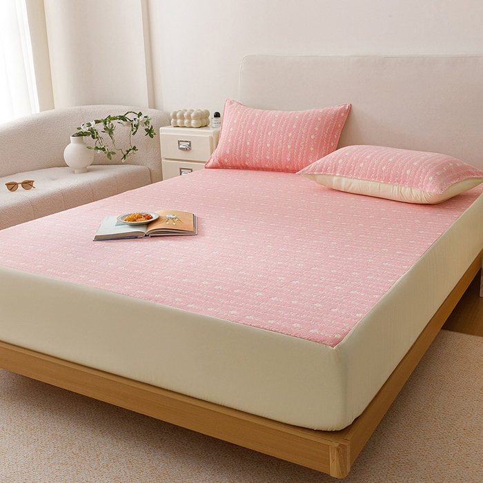 91家纺网 家纺一手货源 找家纺 （总）悦然毛巾被 2026新款水洗三层纱布全棉床笠套件床单夹棉床罩A类单床笠床笠单件