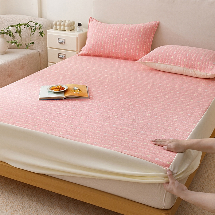 91家纺网 家纺一手货源 找家纺 （总）悦然毛巾被 2026新款水洗三层纱布全棉床笠套件床单夹棉床罩A类单床笠床笠单件