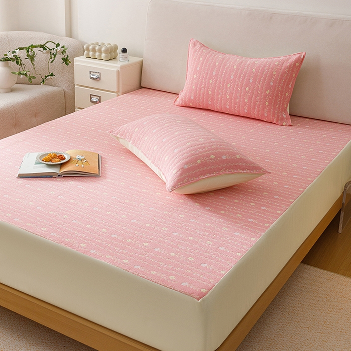 91家纺网 家纺一手货源 找家纺 （总）悦然毛巾被 2026新款水洗三层纱布全棉床笠套件床单夹棉床罩A类单床笠床笠单件